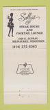 Matchbook Cover - Sally's Steak House Milwaukee WI 30 Strike