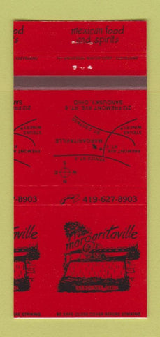 Matchbook Cover - Margaritaville Mexican Food Sandusky OH MISCUT 30 Strike