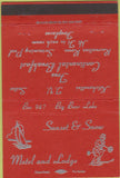Matchbook Cover - Sunset  and  Snow Lodge Big Bear Lake CA 40 Strike