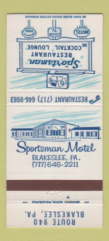 Matchbook Cover - Sportsman Motel Restaurant Blakeslee PA 30 Strike