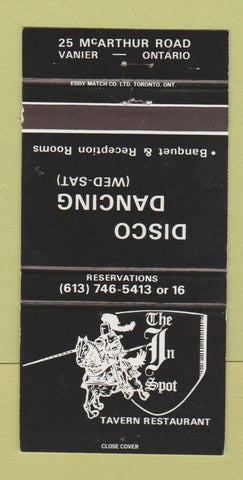 Matchbook Cover - In Spot Tavern Disco Vanier ON 30 Strike