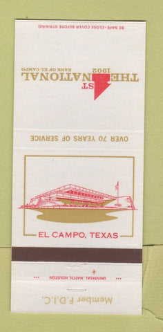 Matchbook Cover - The 1st National Bank El Campo TX 30 Strike