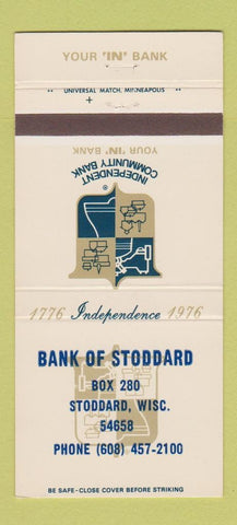 Matchbook Cover - Bank of Stoddard WI 30 Strike
