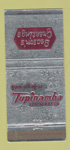 Matchbook Cover - Tupinamba Mexican Restaurant Christmas Dallas TX 30 Strike