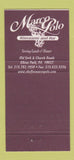 Matchbook Cover - Marco Polo Ristorante Bar Elkins Park PA 30 Strike