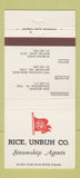Matchbook Cover - Rice Unruh Steamship Agents Boston Baltimore 30 Strike