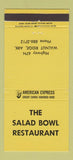 Matchbook Cover - Salad Bowl Restaurant Walnut Ridge AR #2 30 Strike