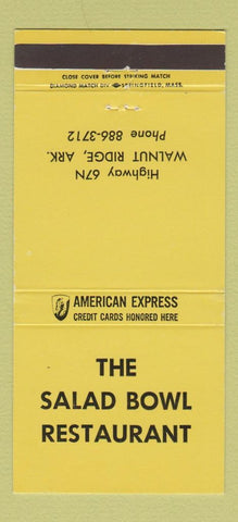 Matchbook Cover - Salad Bowl Restaurant Walnut Ridge AR #2 30 Strike