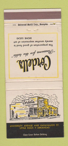 Matchbook Cover - Cordell's Restaurant Little Rock AR 30 Strike