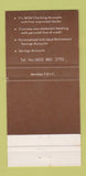 Matchbook Cover - Nashua Trust Bank NH 30 Strike