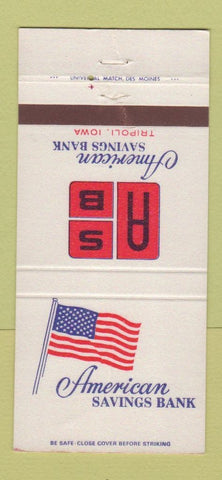 Matchbook Cover - American Savings Bank Tripoli IA WEAR 30 Strike