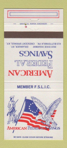 Matchbook Cover American Federal Savings Erlanger Crescent Springs KY 30 Strike