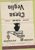 Matchbook Cover - Chesa Veglia Acapulco Mexico Cutty Sark WORN 40 Strike