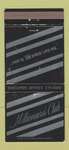 Matchbook Cover - Millionaire's Club Chicago IL 30 Strike