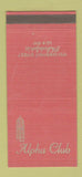 Matchbook Cover - Alpha Club Philadelphia PA WEAR 30 Strike