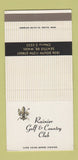 Matchbook Cover - Rainier Golf Country Club Seattle WA SAMPLE 30 Strike