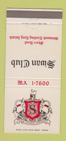 Matchbook Cover - Swan Club Glenwood Landing LI NY 30 Strike