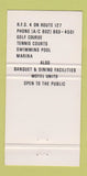 Matchbook Cover - Marble Island Golf YACht Club Colchester VT 30 Strike