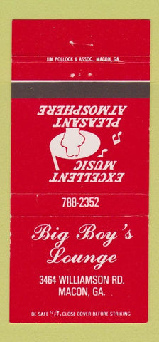 Matchbook Cover - Big Boy's Lounge Macon GA 30 Strike