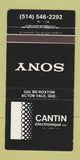 Matchbook Cover - Cantin Electronique Sony Acton Vale QC 30 Strike