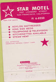 Matchbook Cover - Star Motel San Francisco CA WEAR 40 Strike