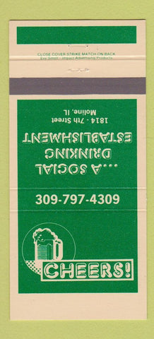 Matchbook Cover - Cheers! Bar Moline IL 30 Strike