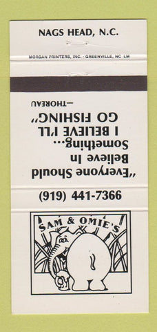 Matchbook Cover - Sam & Omie's Nags Head NC Thoreau 30 Strike