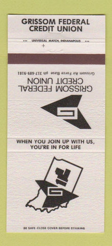 Matchbook Cover - Grissom Federal Credit Union Air Force Base IN 30 Strike