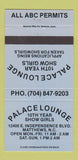 Matchbook Cover - Palace Lounge Strip Club? Matthews NC BLUE 30 Strike