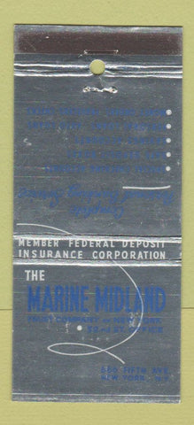 Matchbook Cover - Marine Midland Trust New York City 30 Strike