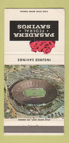 Matchbook Cover - Pasadena Federal Savings CA Rose Bowl 30 Strike