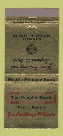 Matchbook Cover - Peoples Bank Pratt KS WEAR 30 Strike