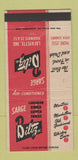 Matchbook Cover - Sarge Biltz Restaurant Lafayette IN  30 Strike