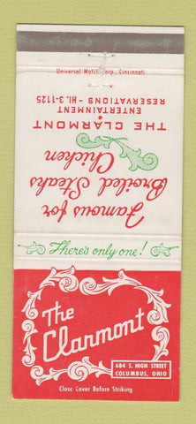 Matchbook Cover - The Clarmont Columbus OH Restaurant WEAR 30 Strike