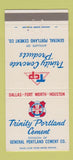 Matchbook Cover Trinity Portland Cement Dallas Forth Worth Houston TX 30 Strike
