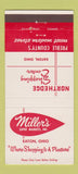 Matchbook Cover - Miller's Super Markets Grocery Eaton OH 30 Strike