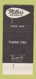 Matchbook Cover - Miller's Super Markets Grocery Eaton OH 30 Strike