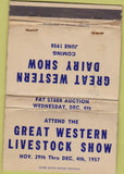 Matchbook Cover - Great Western Stock Show 1957 dairy WORN 40 Strike