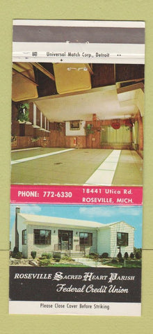 Matchbook Cover - Roseville Sacred Heart Parish Credit Union MI 30 Strike