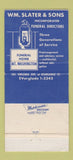 Matchbook Cover - Wm Slater Funeral Home Mount Washington 30 Strike