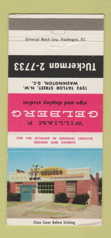 Matchbook Cover - William Gelberg Sign and Display Washington DC 30 Strike