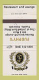 Matchbook Cover - Furphy's Restaurant Pueblo Colorado 30 Strike