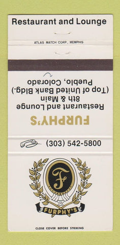 Matchbook Cover - Furphy's Restaurant Pueblo Colorado 30 Strike