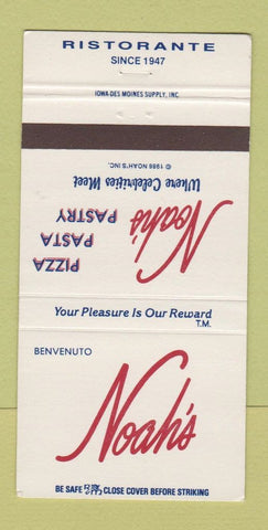 Matchbook Cover - Noah's Pizza Pasta Omaha NE 30 Strike