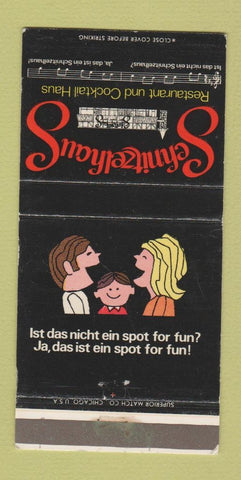 Matchbook Cover - Schnitzelhaus Restaurant Milwaukee WI WEAR 30 Strike