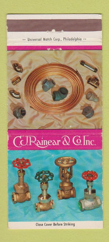Matchbook Cover - CJ Rainear Pipe Valves Fittings Philadelphia PA 30 Strike