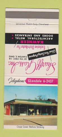Matchbook Cover - Sharff Glass Canton OH Kawneer Doors 30 Strike