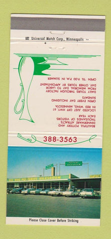 Matchbook Cover - Pottery Salesroom Red Wing MN 30 Strike