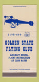 Matchbook Cover - Golden State Flying Club CA 30 Strike