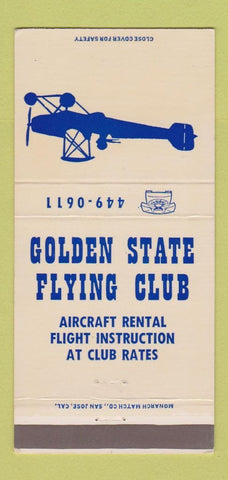 Matchbook Cover - Golden State Flying Club CA 30 Strike